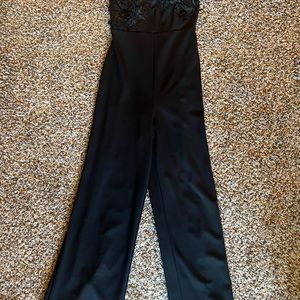 Black jumpsuit with lace - small - black